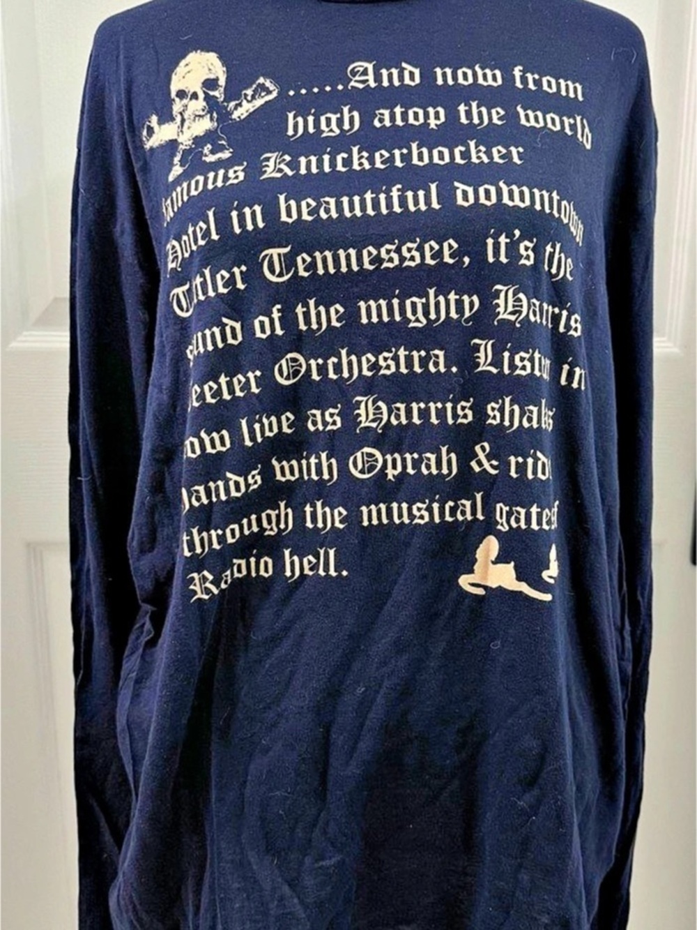 Rare Chrome Hearts x Joe Foti Harris Teeter Long Sleeve Tee Blue Large